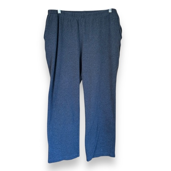 Bundle of 2 Lands’ End Sport Knit Straight Pants Maroon Charcoal Gray LP - Picture 2 of 9